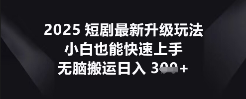 2025短剧最新升级玩法，小白也能快速上手，无脑搬运日入3张-择笔创业网