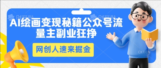 AI绘画变现秘籍：公众号流量主副业狂挣，网创人速来掘金-择笔创业网