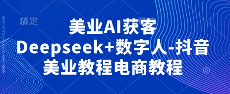 美业AI获客Deepseek+数字人-抖音美业教程电商教程-择笔创业网