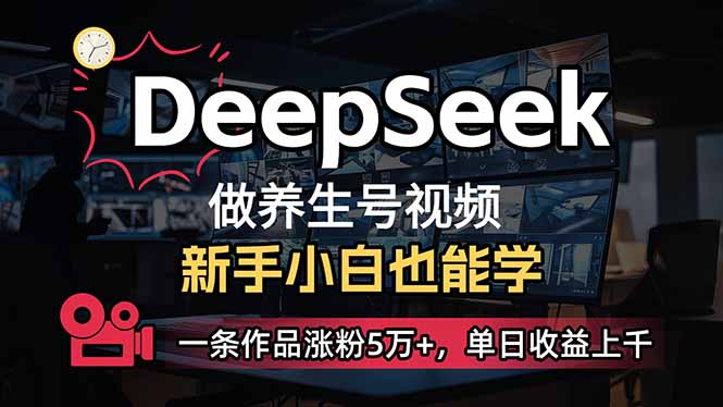 （14199期）小白用DeepSeek做养生号，一条作品涨粉5万+，单日收益上千-择笔创业网