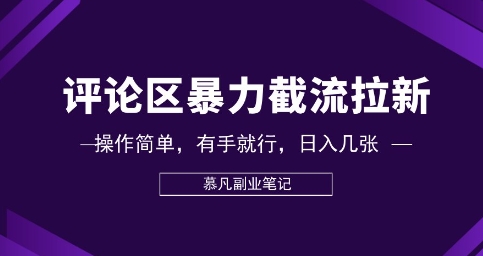评论区暴力截流拉新：捡钱项目，操作简单，有手就行，日入几张-择笔创业网