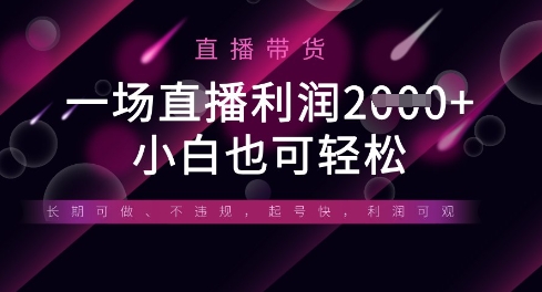 半无人直播带货，一场利润数张，适合所有平台玩法，小白也可轻松-择笔创业网