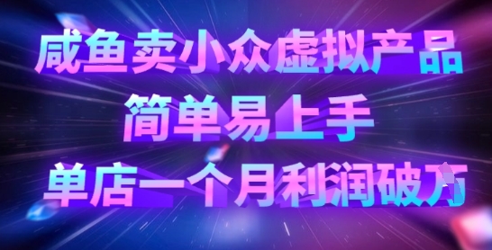 咸鱼卖小众虚拟产品，简单易上手，单店一个月利润破W-择笔创业网