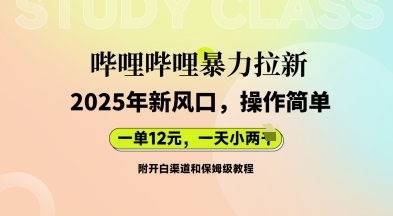 哔哩哔哩暴力拉新：2025年新风口，一单12元，一天数张(附开白渠道和保姆级教程)-择笔创业网